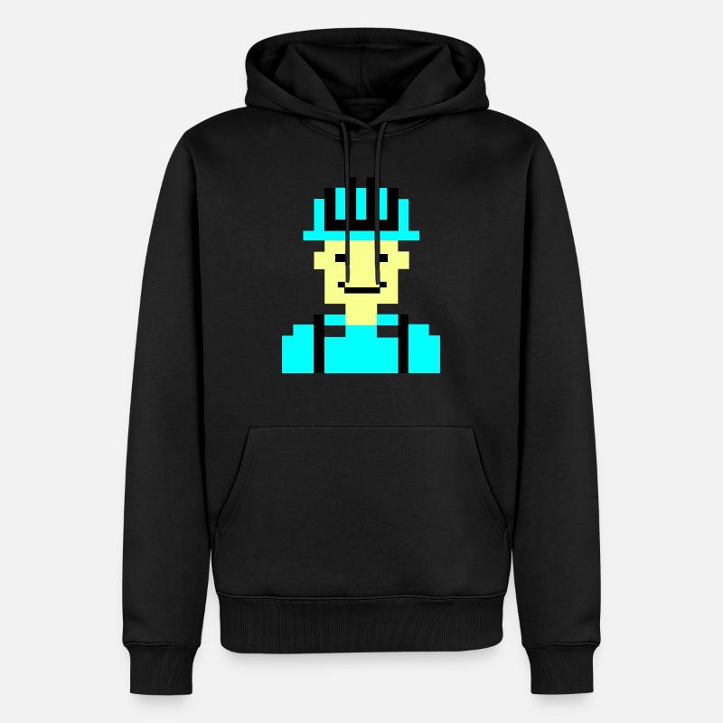 Ouvrier du bâtiment Pixel 01 - Sweat à capuche Premium bio Homme - noir