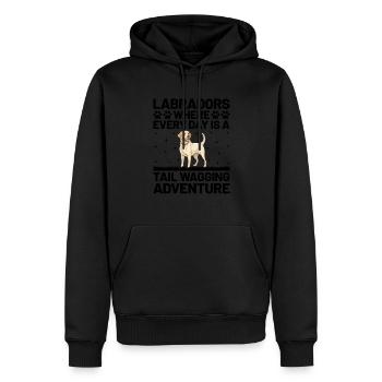 Labradors Where Every Day Is A Tail Wagging Advent - Men’s Premium Organic Hoodie - black - Front - Nico (187cm)