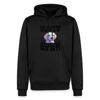 Das Leben Ist Besser Mit Dem Schwanz Eines Labradors Darin Labrad - Männer Premium Bio Hoodie - Schwarz - Vorne - Nico (187cm)
