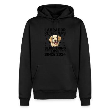 Labrador Retriever sabbernde Liebe seit 2024 Labor - Männer Premium Bio Hoodie - Schwarz - Vorne - Nico (187cm)