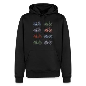 Vélos de trekking - Sweat à capuche Premium bio Homme - noir - Devant - Nico (187cm)