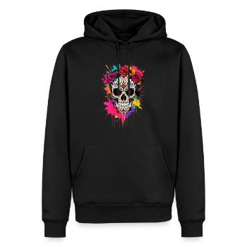 Viva Vida Skull - Männer Premium Bio Hoodie - Schwarz - Vorne - Nico (187cm)