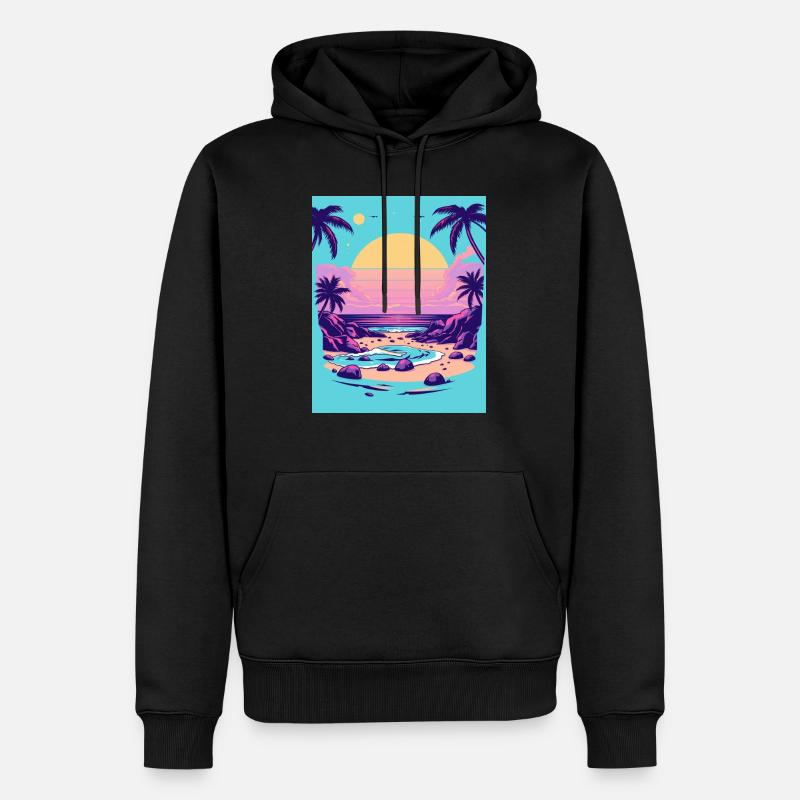 Sunset Serenity - Männer Premium Bio Hoodie - Schwarz