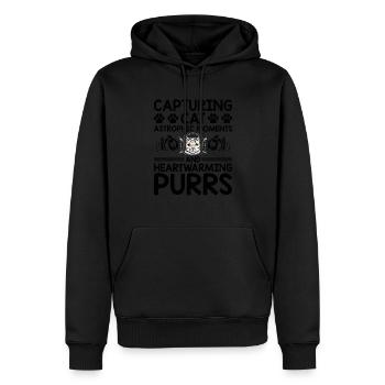Chat Photographes Chat Amoureux Des Chats Photo - Sweat à capuche Premium bio Homme - noir - Devant - Nico (187cm)