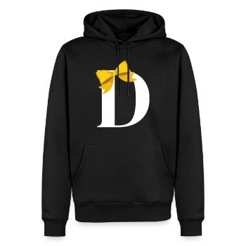 Buchstabe d gelber Knoten - Männer Premium Bio Hoodie - Schwarz - Vorne - Nico (187cm)