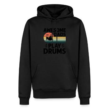 Awesome Dads Play Drums Drumming Drum Drummer Fath - Männer Premium Bio Hoodie - Schwarz - Vorne - Nico (187cm)