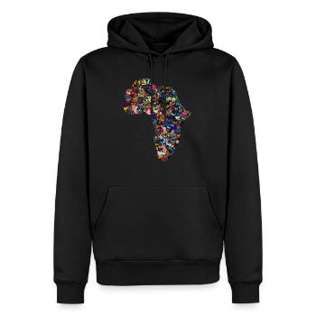 The continent of Africa - Sweat à capuche Premium bio Homme - noir - Devant - Nico (187cm)