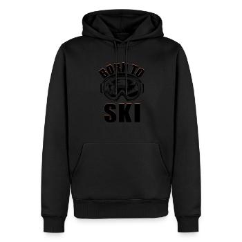 Born To Ski Ski Skieur Sports d’hiver Skis - Sweat à capuche Premium bio Homme - noir - Devant - Nico (187cm)