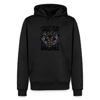 Je préfère être à la maison avec mon propriétaire Ragdoll Ragdolls - Sweat à capuche Premium bio Homme - noir - Devant - Nico (187cm)