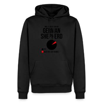 Will I Walk With My German Shepherd Dog Lover GSD - Men’s Premium Organic Hoodie - black - Front - Nico (187cm)
