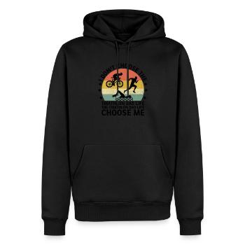 Der Triathlon Papa Leben Choose Me Swim Bike Run Tri - Männer Premium Bio Hoodie - Schwarz - Vorne - Nico (187cm)