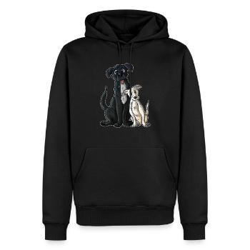 Canine - Men’s Premium Organic Hoodie - black - Front - Nico (187cm)