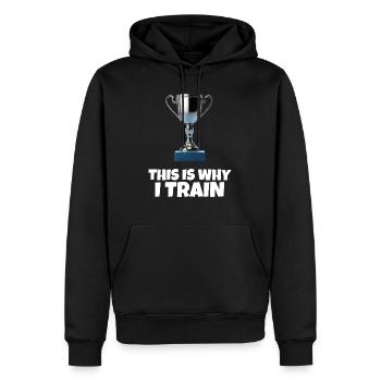 This Is Why I Train - Men’s Premium Organic Hoodie - black - Front - Nico (187cm)