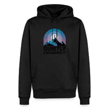 Quietly Crushing It Sayings For Introverts - Men’s Premium Organic Hoodie - black - Front - Nico (187cm)
