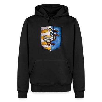 Armoiries cygne à deux têtes - Sweat à capuche Premium bio Homme - noir - Devant - Nico (187cm)