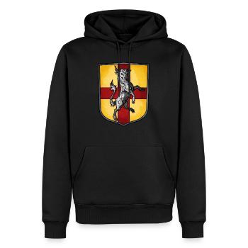 Wappen Stier - Männer Premium Bio Hoodie - Schwarz - Vorne - Nico (187cm)