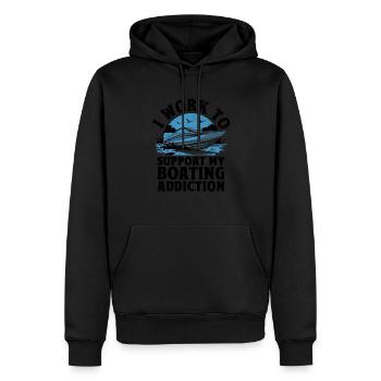 Ich arbeite, um meine Bootssucht zu unterstützen Paddelboot - Männer Premium Bio Hoodie - Schwarz - Vorne - Nico (187cm)