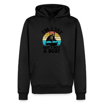 Je suis perdu mais j’ai un bateau Pédalo - Sweat à capuche Premium bio Homme - noir - Devant - Nico (187cm)