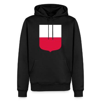 Pologne - Sweat à capuche Premium bio Homme - noir - Devant - Nico (187cm)