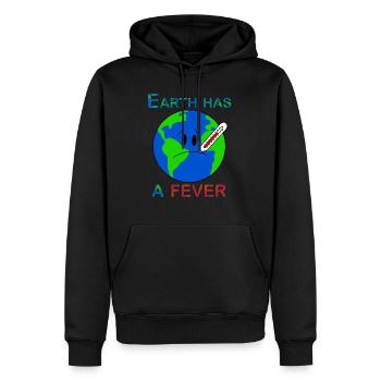 Die Erde hat Fieber - Männer Premium Bio Hoodie - Schwarz - Vorne - Nico (187cm)