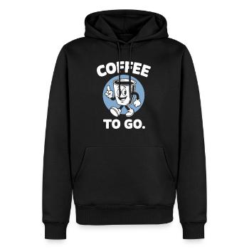 Kaffee zum Mitnehmen Illustration Retro Vintage - Männer Premium Bio Hoodie - Schwarz - Vorne - Nico (187cm)