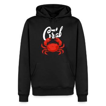 Sea and crab - Men’s Premium Organic Hoodie - black - Front - Nico (187cm)
