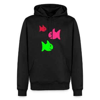 fische - Männer Premium Bio Hoodie - Schwarz - Vorne - Nico (187cm)