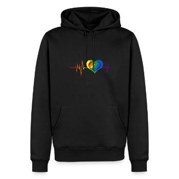 Pride Heart Lgbtq Bisexual Rainbow Love Transgende - Männer Premium Bio Hoodie - Schwarz - Vorne - Nico (187cm)