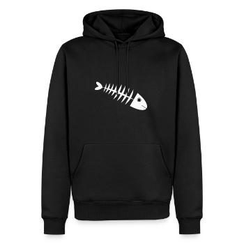 Fischgräte Fisch angeln - Männer Premium Bio Hoodie - Schwarz - Vorne - Nico (187cm)