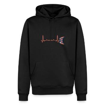 Ecg Heartbeat Video Game Player Gaming Console Pc - Männer Premium Bio Hoodie - Schwarz - Vorne - Nico (187cm)