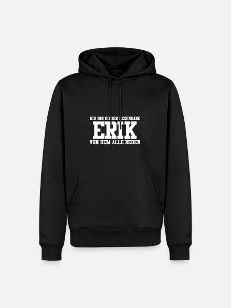 Erik Name Design - Männer Premium Bio Hoodie - Schwarz