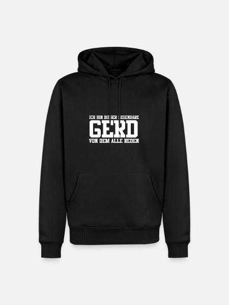 Gerd Name Design - Männer Premium Bio Hoodie - Schwarz