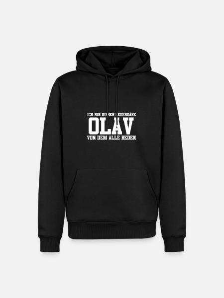 Olav Name Design - Männer Premium Bio Hoodie - Schwarz