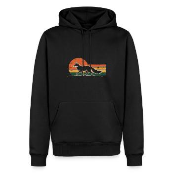 Renard rétro - Sweat à capuche Premium bio Homme - noir - Devant - Nico (187cm)