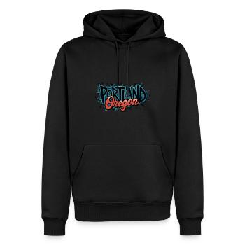 Oregon Portland Amerika Bundesstaat für Oregon - Männer Premium Bio Hoodie - Schwarz - Vorne - Nico (187cm)