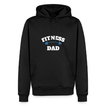 Fitness Sport Papa Haltère - Sweat à capuche Premium bio Homme - noir - Devant - Nico (187cm)