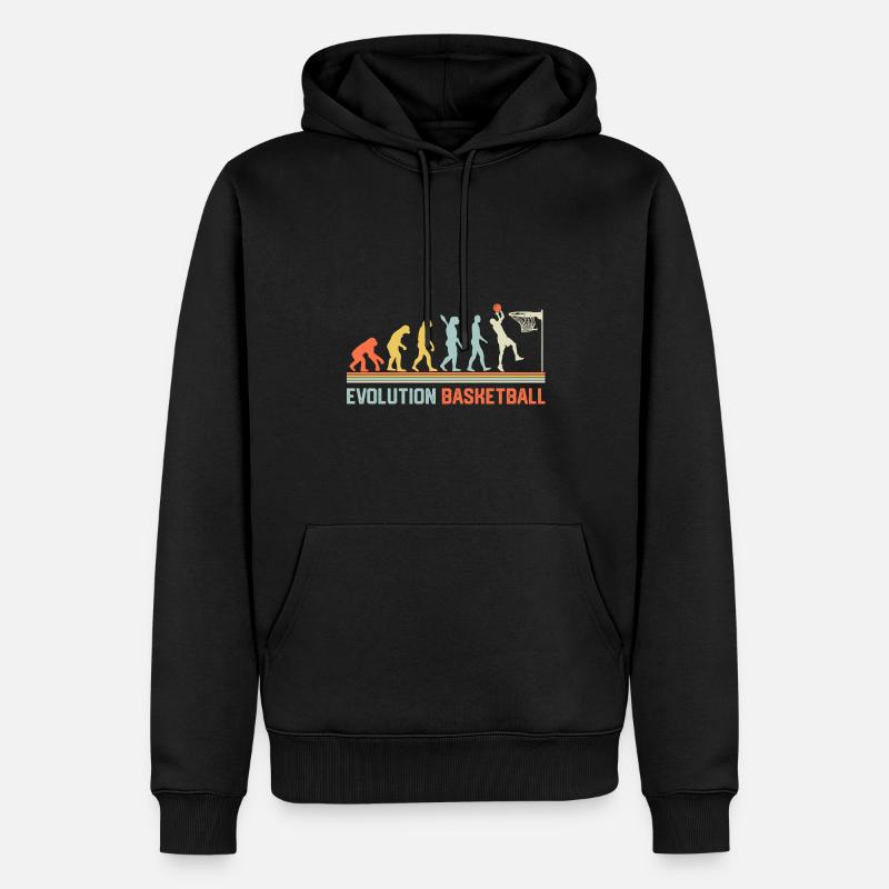 Basketball Evolution - Männer Premium Bio Hoodie - Schwarz