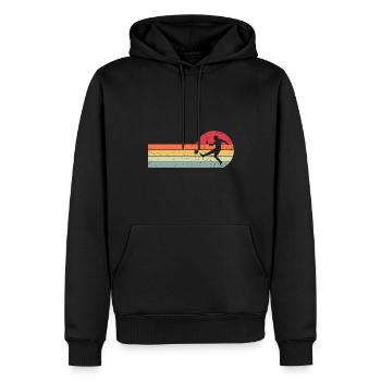 Football Retro Vintage - Men’s Premium Organic Hoodie - black - Front - Nico (187cm)