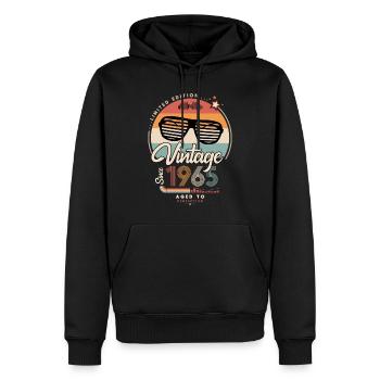 Jahrgang seit 1965 - Männer Premium Bio Hoodie - Schwarz - Vorne - Nico (187cm)