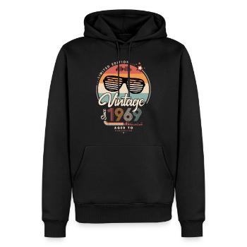 Jahrgang seit 1969 - Männer Premium Bio Hoodie - Schwarz - Vorne - Nico (187cm)