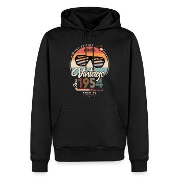 Jahrgang seit 1954 - Männer Premium Bio Hoodie - Schwarz - Vorne - Nico (187cm)