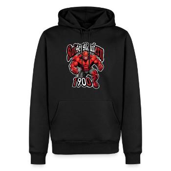 BEESART8 KAISERSLAUTERN 1900 TEUFEL - Men’s Premium Organic Hoodie - black - Front - Nico (187cm)
