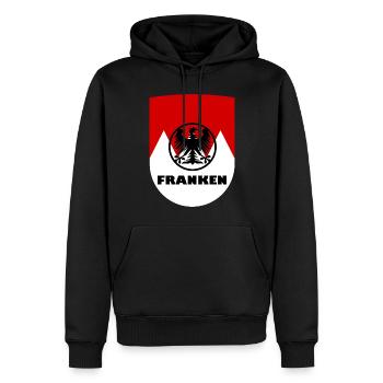 Die fränkische Heimat - Männer Premium Bio Hoodie - Schwarz - Vorne - Nico (187cm)