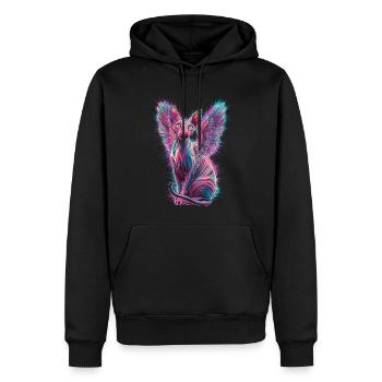 Chat Sphynx pour les amoureux des chats - Sweat à capuche Premium bio Homme - noir - Devant - Nico (187cm)