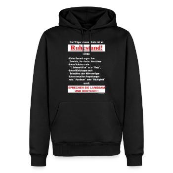 BD - Täger im Ruhestand - Keine Bemerkungen - - Männer Premium Bio Hoodie - Schwarz - Vorne - Nico (187cm)