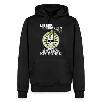 PUNK - Arsch kriechen - Männer Premium Bio Hoodie - Schwarz - Vorne - Nico (187cm)