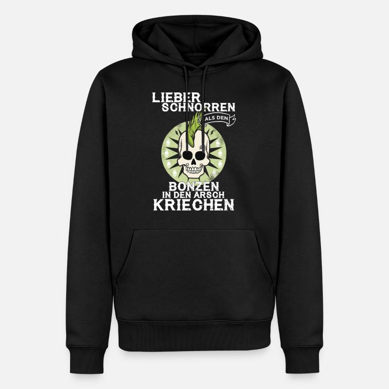 PUNK - Arsch kriechen - Männer Premium Bio Hoodie - Schwarz