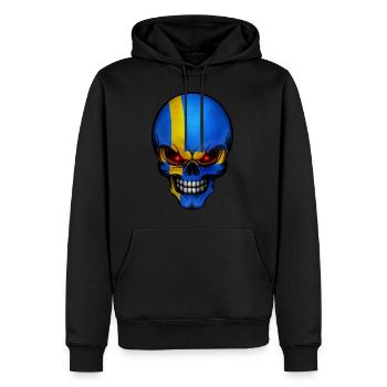 Crâne Suède conceptions rondes - Sweat à capuche Premium bio Homme - noir - Devant - Nico (187cm)