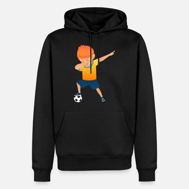 Soccer Boy Dab Dance - Männer Premium Bio Hoodie - Schwarz