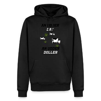 un jour de mamelle - Sweat à capuche Premium bio Homme - noir - Devant - Nico (187cm)